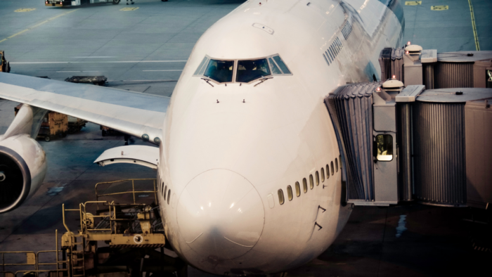 Plane waiting on tarmac for boarding