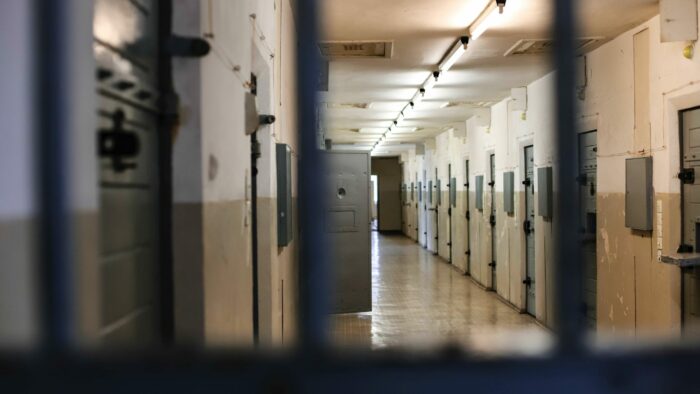 Inside prison corridor