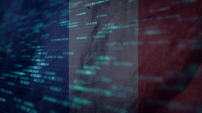 French flag with data in front